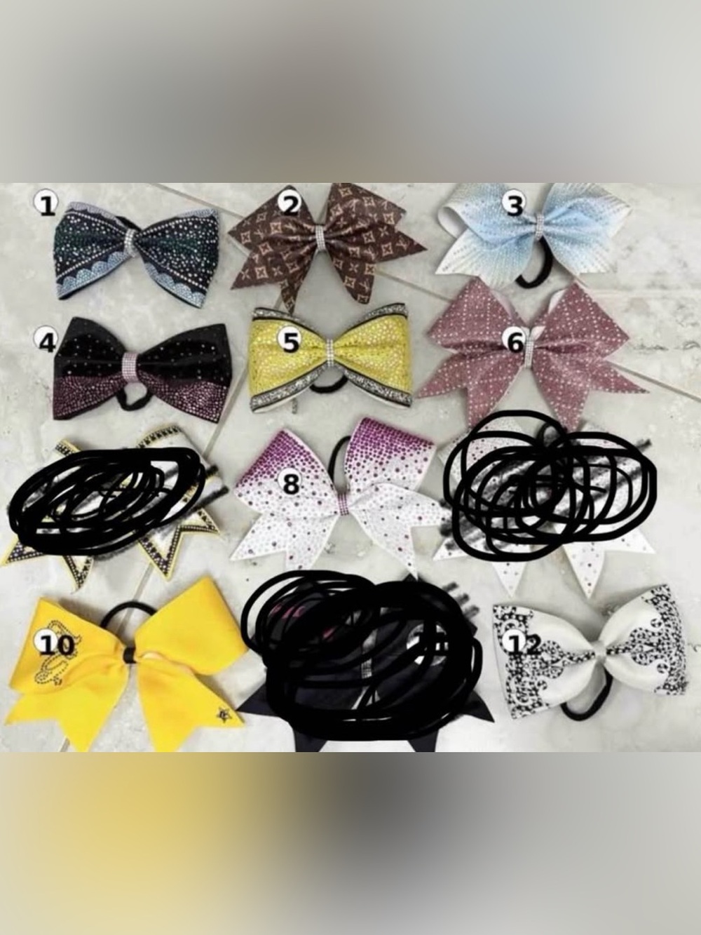 Assorted Cheer Hair Bows - lot of 9 included